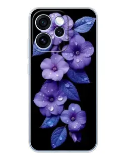 Чохол для OPPO Reno 15 Pro з картинкою «Фіолетові квіти з росою»