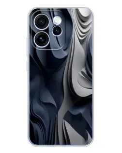 Чехол для OPPO Reno 15 Pro с картинкой «Объемные синие складки»