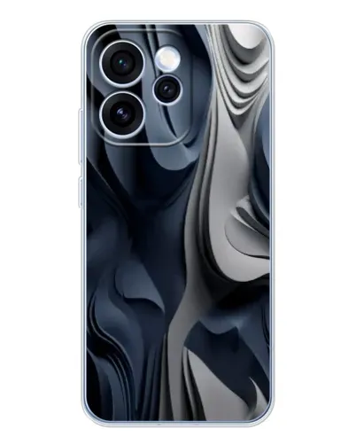 Чехол для OPPO Reno 15 Pro с картинкой «Объемные синие складки» Чехол для OPPO Reno 15 Pro с картинкой «Объемные синие складки»