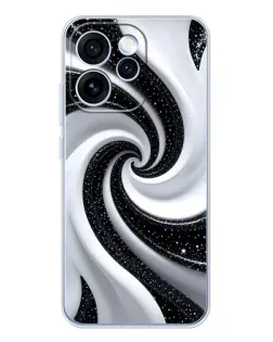 Чехол для OPPO Reno 15 Pro с картинкой «Черно-белая спираль»