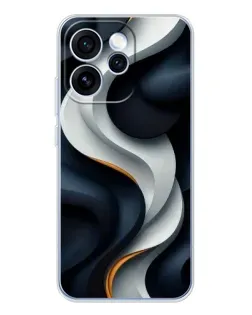 Чехол для OPPO Reno 15 Pro с картинкой «Объемные черно-белые ленты»