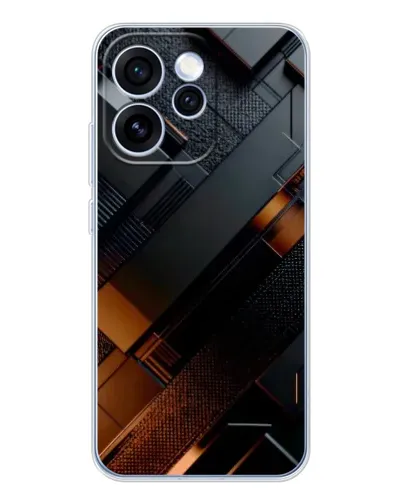 Чехол для OPPO Reno 15 Pro с картинкой «Черные геометрические блоки» Чехол для OPPO Reno 15 Pro с картинкой «Черные геометрические блоки»