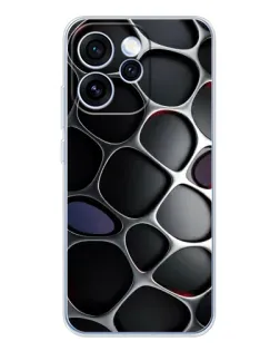 Чехол для OPPO Reno 15 Pro с картинкой «Объемная темная решетка»