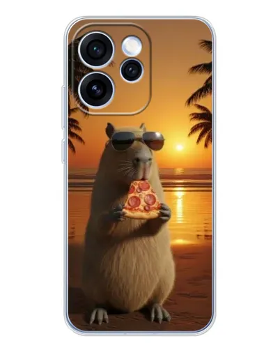 Чохол для OPPO Reno 15 Pro з картинкою «Капібара з піцою» Чохол для OPPO Reno 15 Pro з картинкою «Капібара з піцою»