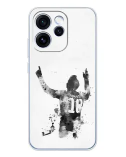 Чохол для OPPO Reno 15 Pro з картинкою «Чорно-білий силует Мессі»