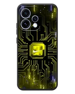 Чехол для OPPO Reno 15 с картинкой «Nike — золотая искра»