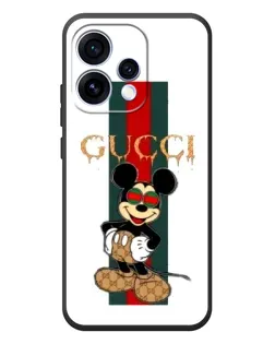 Чехол для OPPO Reno 15 с картинкой «Микки Маус Gucci — полосы»
