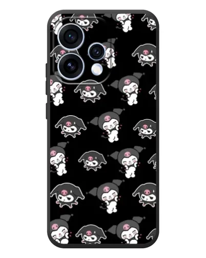 Чехол для OPPO Reno 15 с картинкой «Черный паттерн Kuromi»
