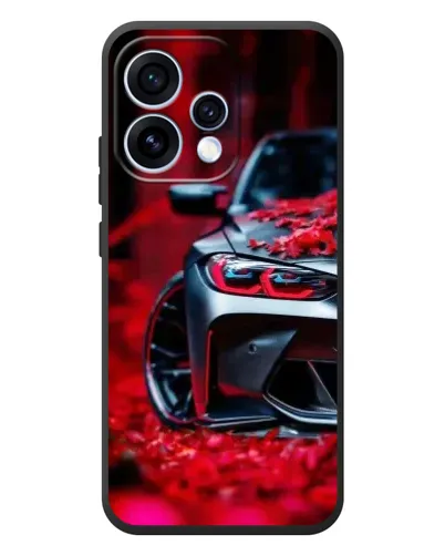 Чохол для OPPO Reno 15 з картинкою «Спортивна BMW та квіти»