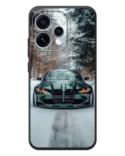 Чохол для OPPO Reno 15 з картинкою «BMW у зимовому лісі»