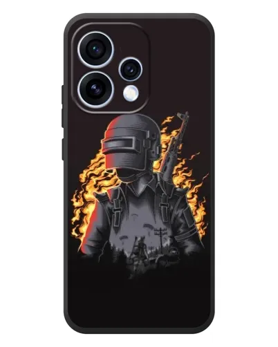 Чохол для OPPO Reno 15 з картинкою «PUBG — вогняний силует»