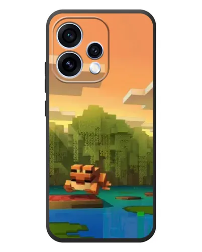 Чохол для OPPO Reno 15 з картинкою «Майнкрафт захід сонця»
