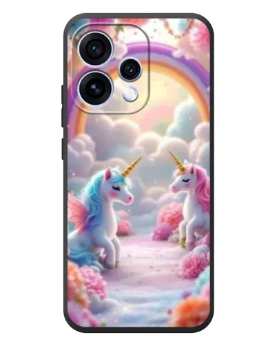 Чехол для OPPO Reno 15 с картинкой «Радуга и единороги»