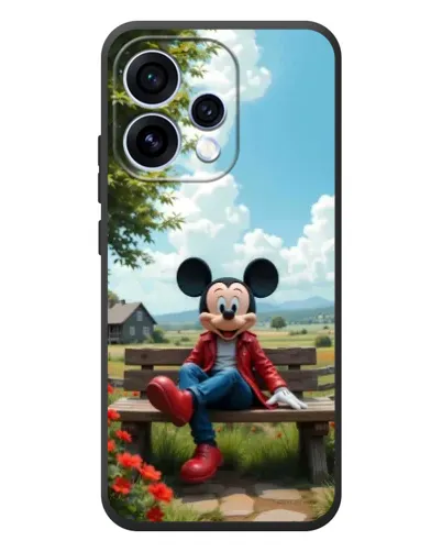 Чехол для OPPO Reno 15 с картинкой «Микки на скамейке»