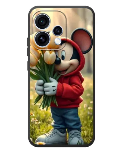 Чехол для OPPO Reno 15 с картинкой «Микки с тюльпанами»