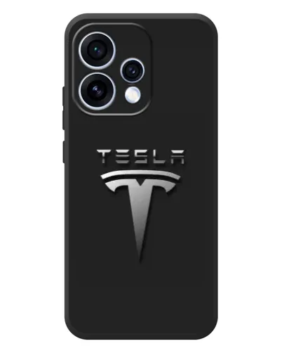 Чохол для OPPO Reno 15 з картинкою «Сталевий логотип Tesla»