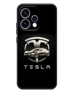 Чохол для OPPO Reno 15 з картинкою «Tesla — срібне авто»
