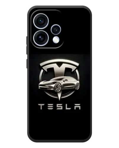 Чохол для OPPO Reno 15 з картинкою «Tesla — срібне авто»