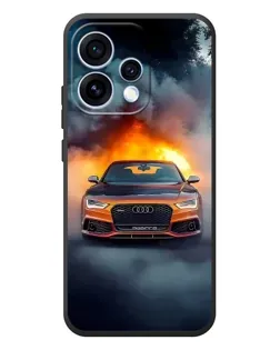 Чохол для OPPO Reno 15 з картинкою «Audi у вогняному диму»