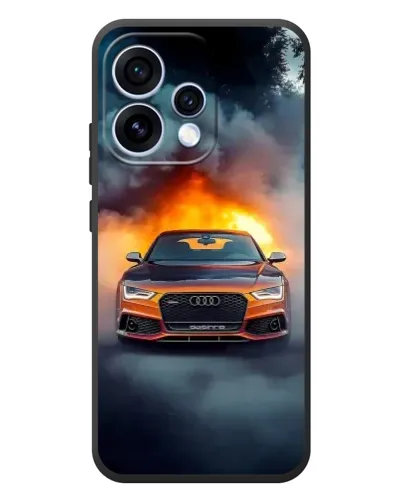 Чохол для OPPO Reno 15 з картинкою «Audi у вогняному диму»