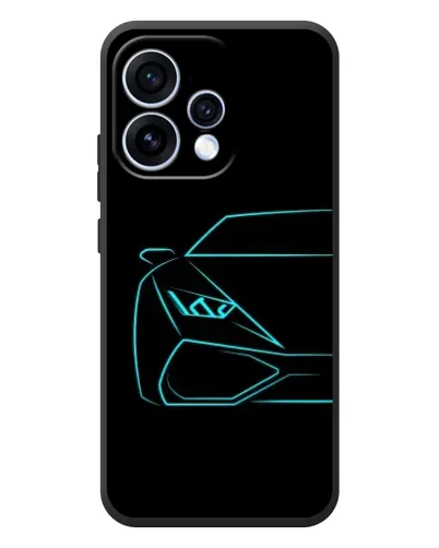 Чохол для OPPO Reno 15 з картинкою «Блакитний силует Lamborghini»