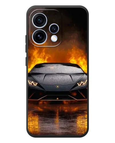 Чохол для OPPO Reno 15 з картинкою «Lamborghini у вогні»
