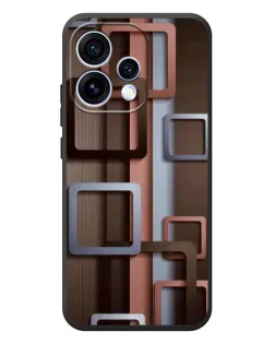 Чохол для OPPO Reno 15 з картинкою «Коричневі об'ємні квадрати»