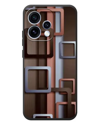 Чохол для OPPO Reno 15 з картинкою «Коричневі об'ємні квадрати»