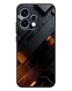 Чохол для OPPO Reno 15 з картинкою «Чорні геометричні блоки»
