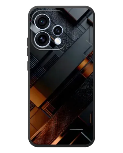 Чохол для OPPO Reno 15 з картинкою «Чорні геометричні блоки»
