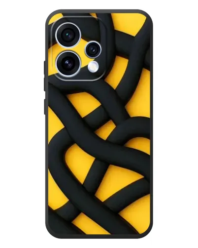 Чохол для OPPO Reno 15 з картинкою «Чорне жовте переплетення»