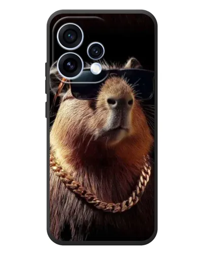 Чехол для OPPO Reno 15 с картинкой «Капибара золотая цепь»