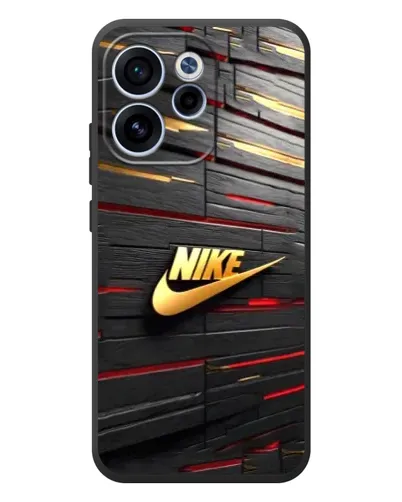 Чехол для OPPO Reno 15F с картинкой «Золотой Nike на металле»