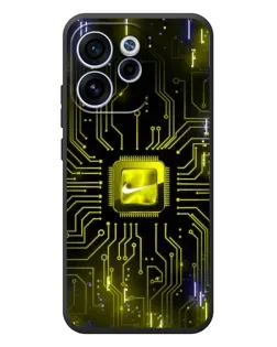 Чехол для OPPO Reno 15F с картинкой «Nike — золотая искра»