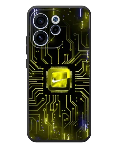 Чехол для OPPO Reno 15F с картинкой «Nike — золотая искра»