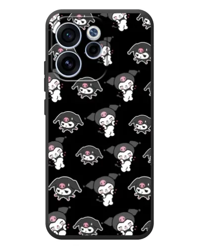 Чехол для OPPO Reno 15F с картинкой «Черный паттерн Kuromi»