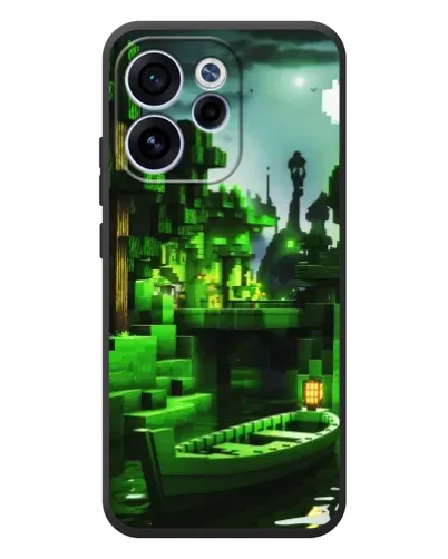 Чехол для OPPO Reno 15F с картинкой «Minecraft лесной пейзаж»
