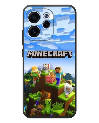 Чехол для OPPO Reno 15F с картинкой «Minecraft классический мир»