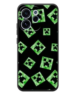 Чехол для OPPO Reno 15F с картинкой «Паттерн с криперами»