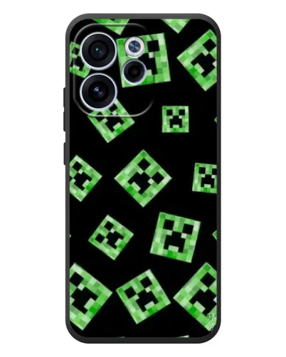 Чехол для OPPO Reno 15F с картинкой «Паттерн с криперами»