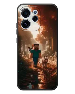 Чехол для OPPO Reno 15F с картинкой «Стив в лесу»