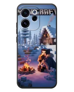 Чехол для OPPO Reno 15F с картинкой «Зимний Minecraft»