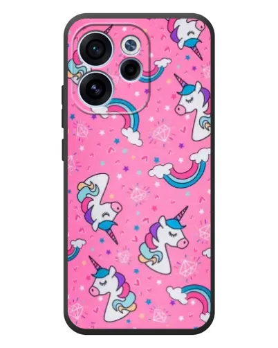 Чехол для OPPO Reno 15F с картинкой «Unicorn паттерн розовый» Чехол для OPPO Reno 15F с картинкой «Unicorn паттерн розовый»