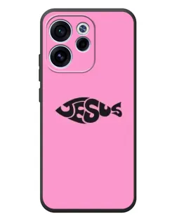 Чехол для OPPO Reno 15F с картинкой «Розовый символ  Jesus»
