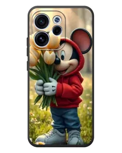 Чехол для OPPO Reno 15F с картинкой «Микки с тюльпанами»