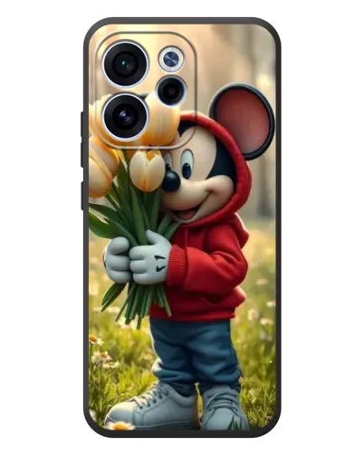 Чехол для OPPO Reno 15F с картинкой «Микки с тюльпанами» Чехол для OPPO Reno 15F с картинкой «Микки с тюльпанами»