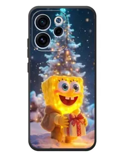 Чехол для OPPO Reno 15F с картинкой «Рождественский Спанч Боб»