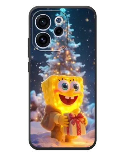 Чехол для OPPO Reno 15F с картинкой «Рождественский Спанч Боб»