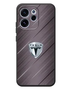 Чехол для OPPO Reno 15F с картинкой «Металлическая текстура Tesla»