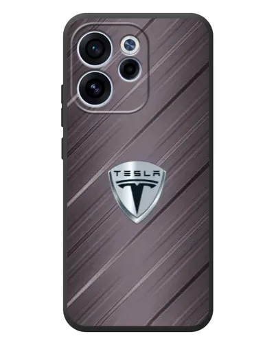 Чехол для OPPO Reno 15F с картинкой «Металлическая текстура Tesla»